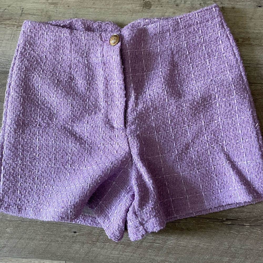 Good Night Macaroon tweed High rise shorts -L